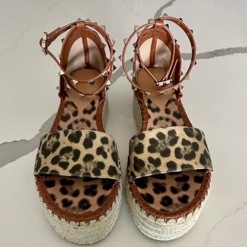 Valentino Leopard Platform Sandals